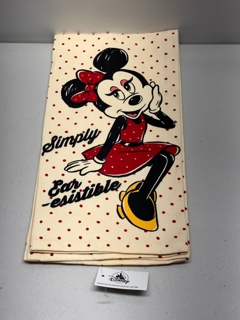 Disney Minnie Mouse Cream and Red Polka Dot Kitchen Towel